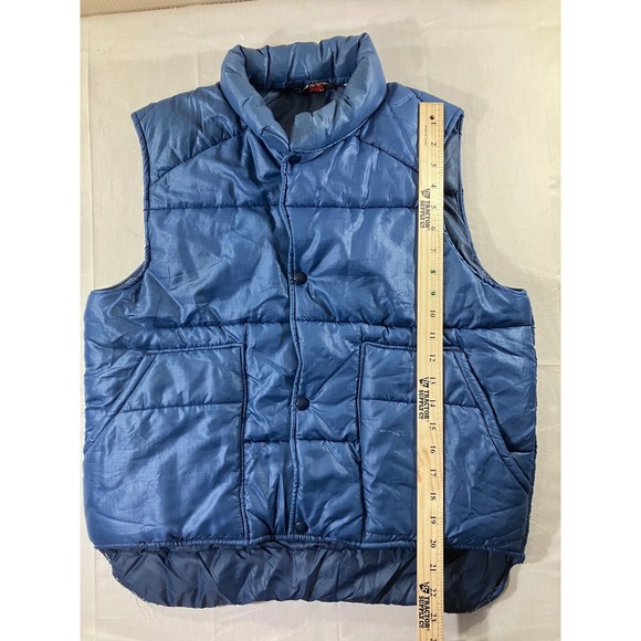 Blue Puffer Vest Dog Pet Jacket‎ Quilted Snap Front Small - Picture 2 of 8